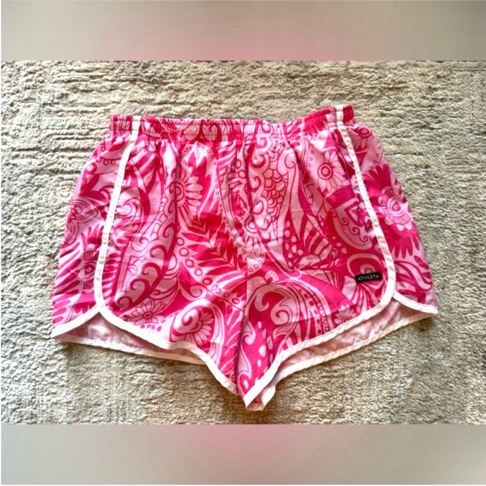 Athleta Pink Paisley Athletic Shorts